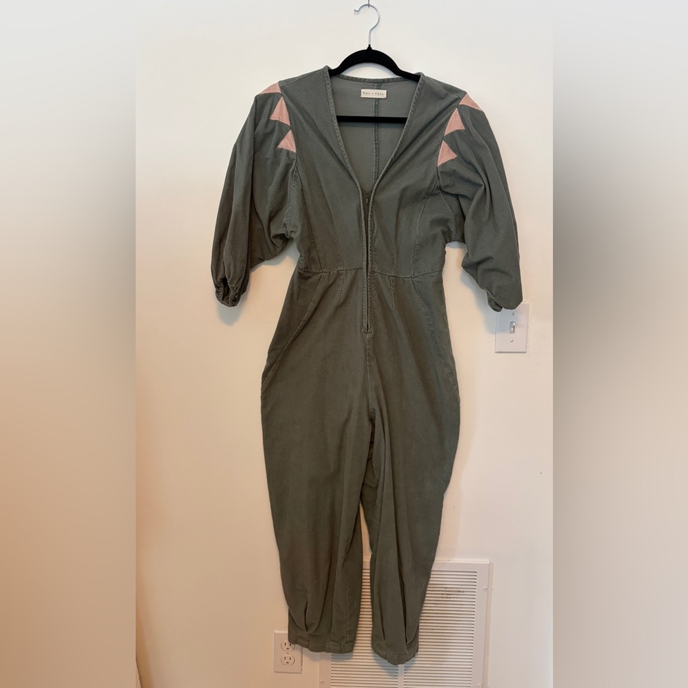 Mari + fatou, green corduroy Jumpsuit with Details